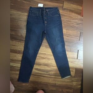 J crew 10” high rise skinny size 29 BNWT button fly denim jeans luxury casual